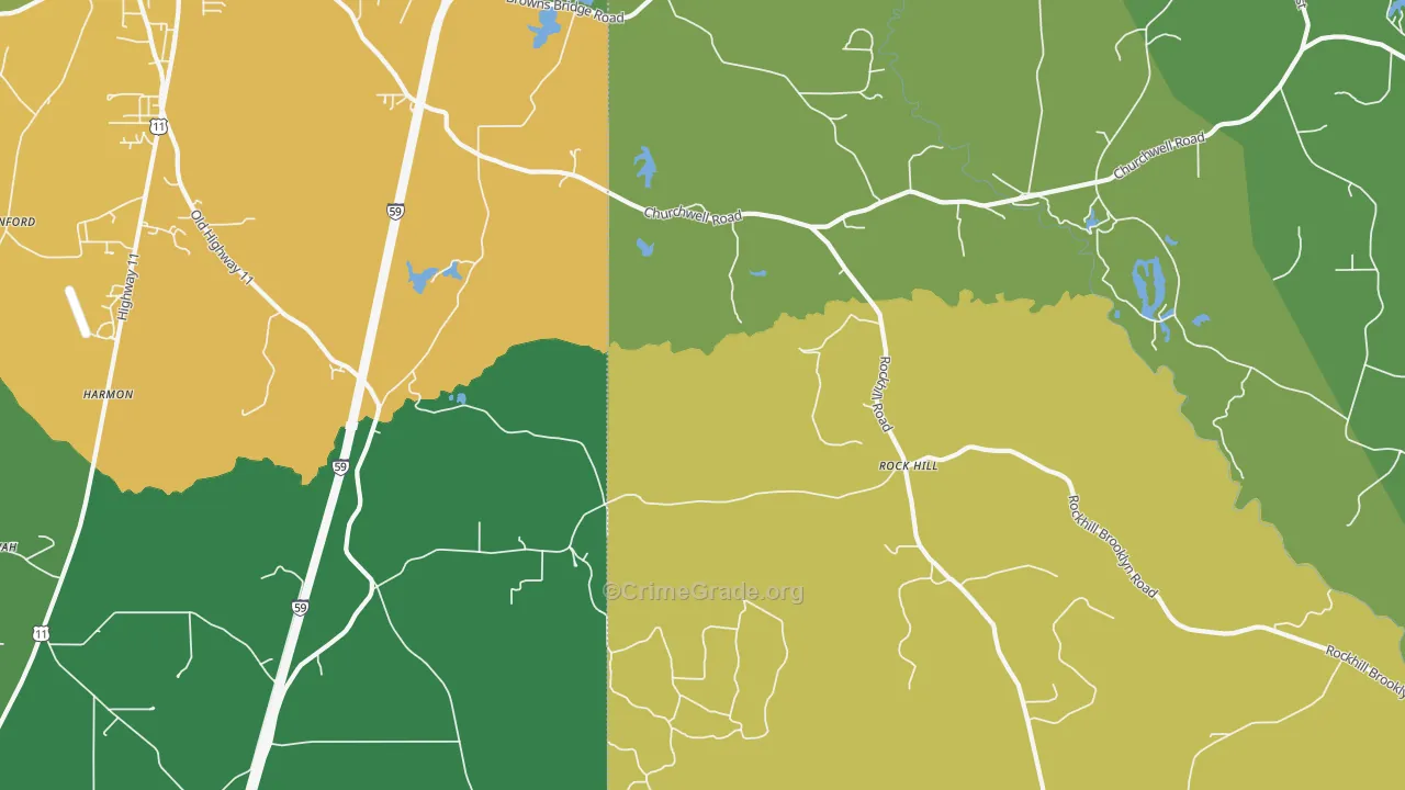 Rock Hill, MS Map of Vandalism Rates