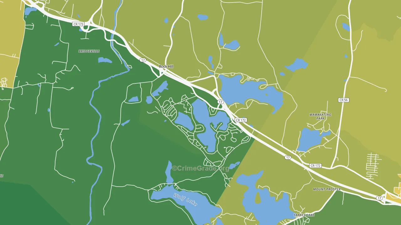 Rock Hill, NY Map of Vandalism Rates