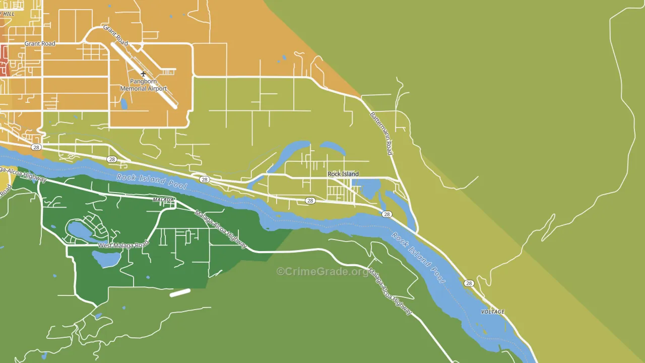 Rock Island, WA Map of Vandalism Rates