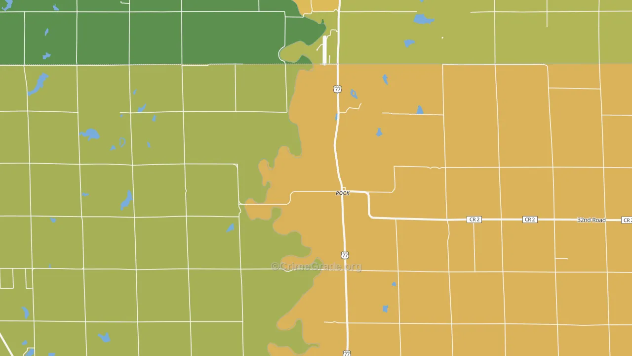 Rock, KS Map of Vandalism Rates