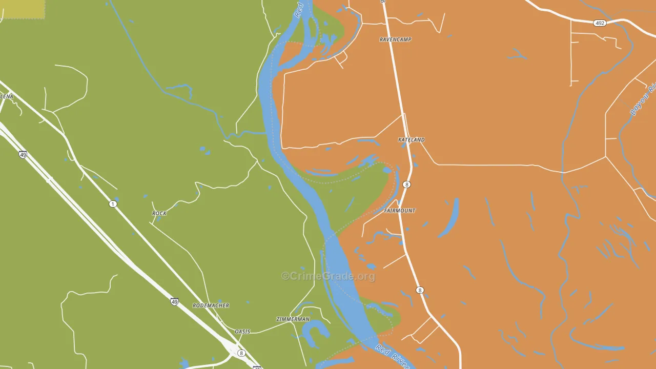 Rock, LA Map of Vandalism Rates