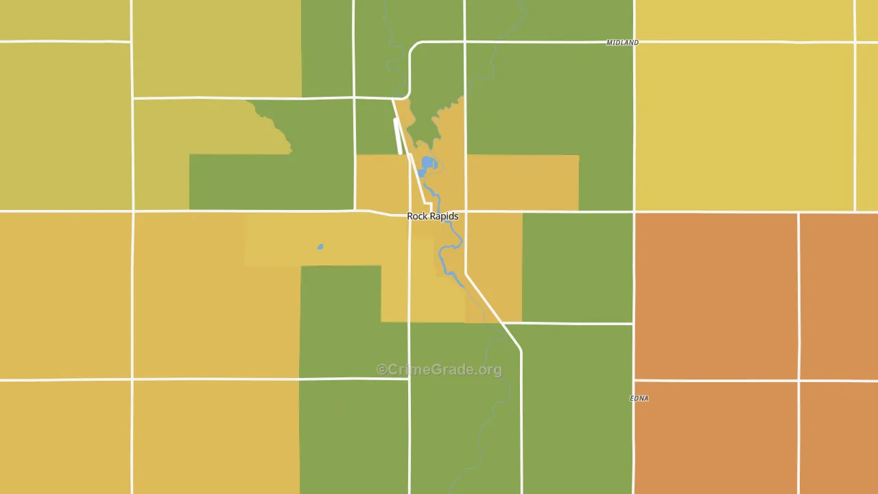 Rock Rapids, IA Map of Vandalism Rates