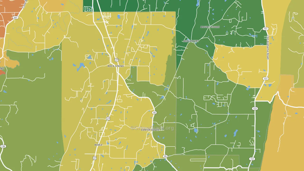 Rock Spring, GA Map of Vandalism Rates