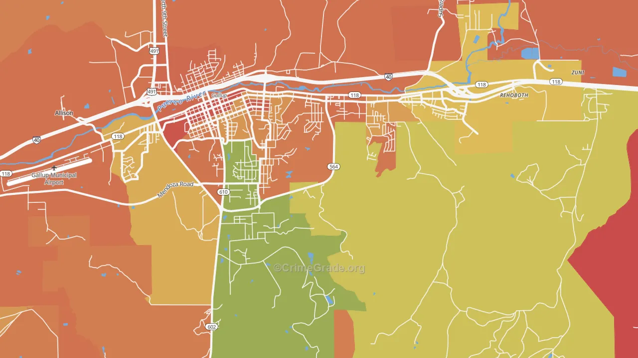 Rock Springs, NM Map of Vandalism Rates