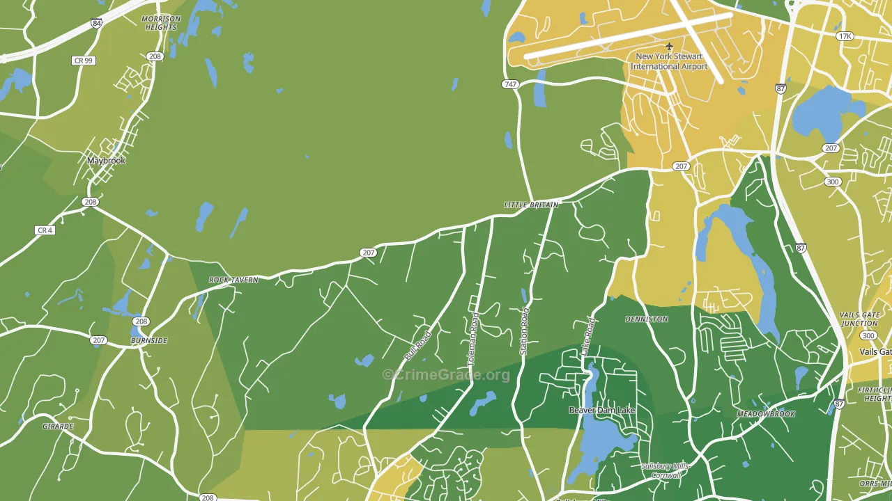 Rock Tavern, NY Map of Vandalism Rates