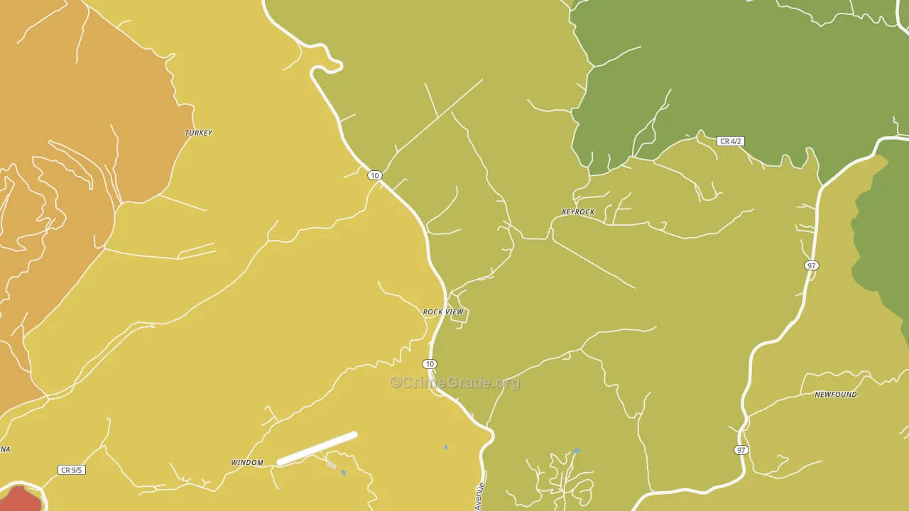 Rock View, WV Map of Vandalism Rates