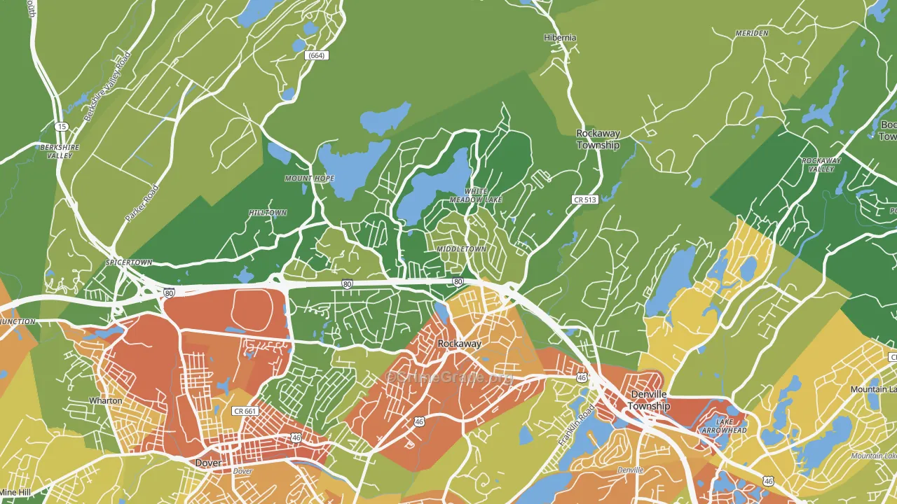 Rockaway, NJ Map of Vandalism Rates