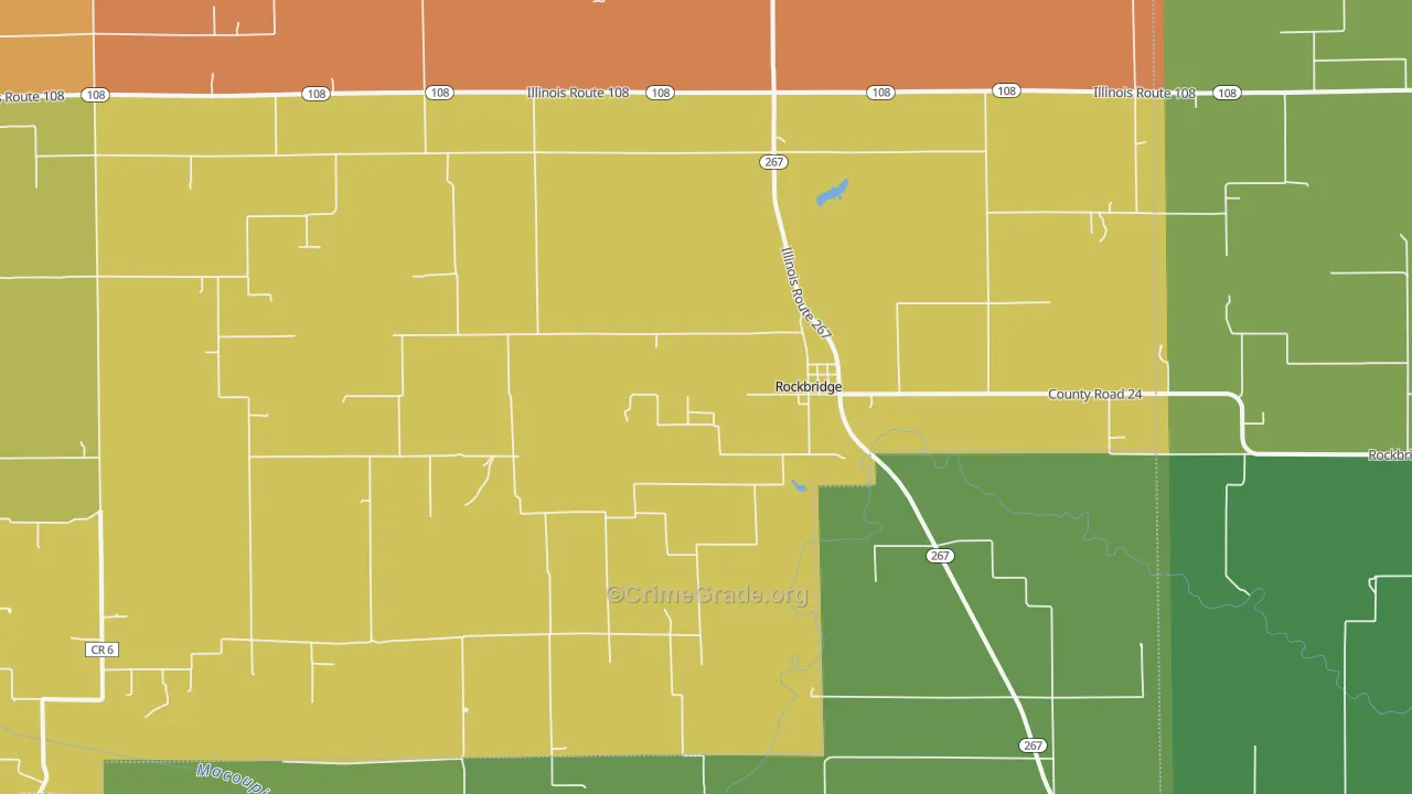 Rockbridge, IL Map of Vandalism Rates
