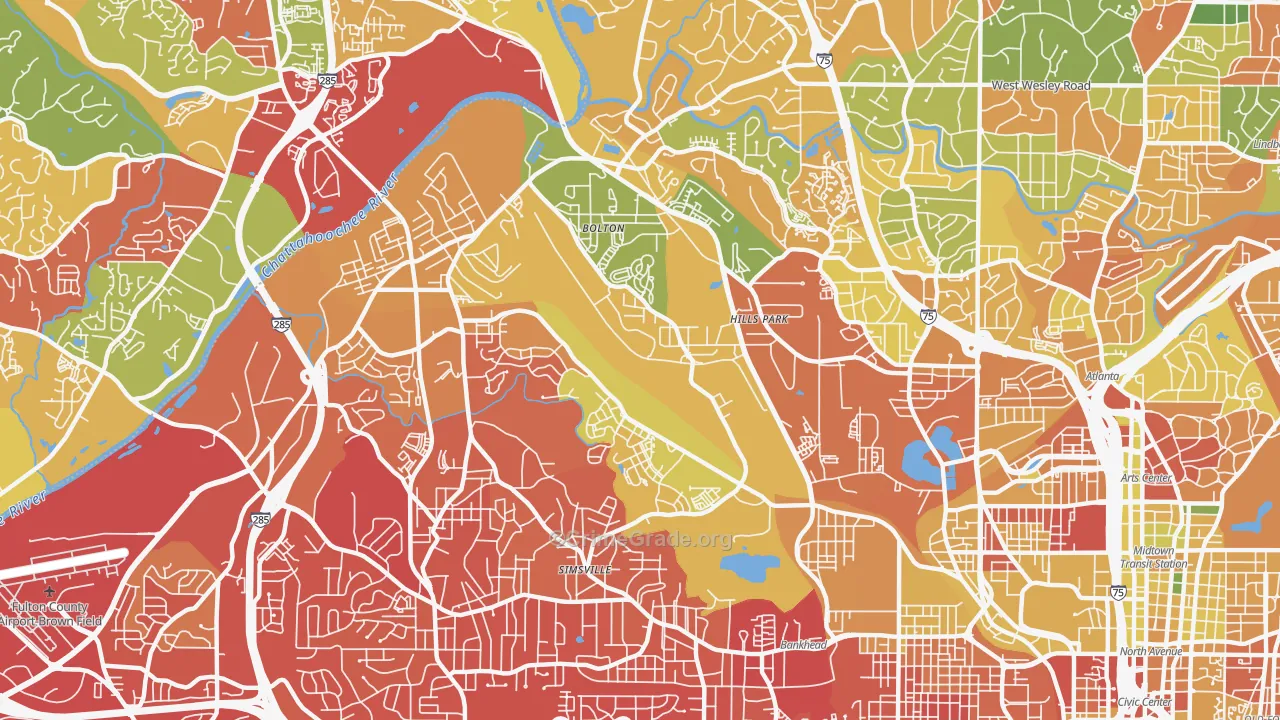 Rockdale, Atlanta, GA Map of Vandalism Rates