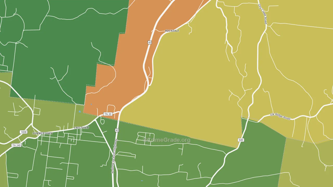 Rockdale, TN Map of Vandalism Rates