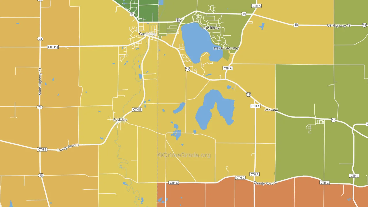 Rockdale, WI Map of Vandalism Rates