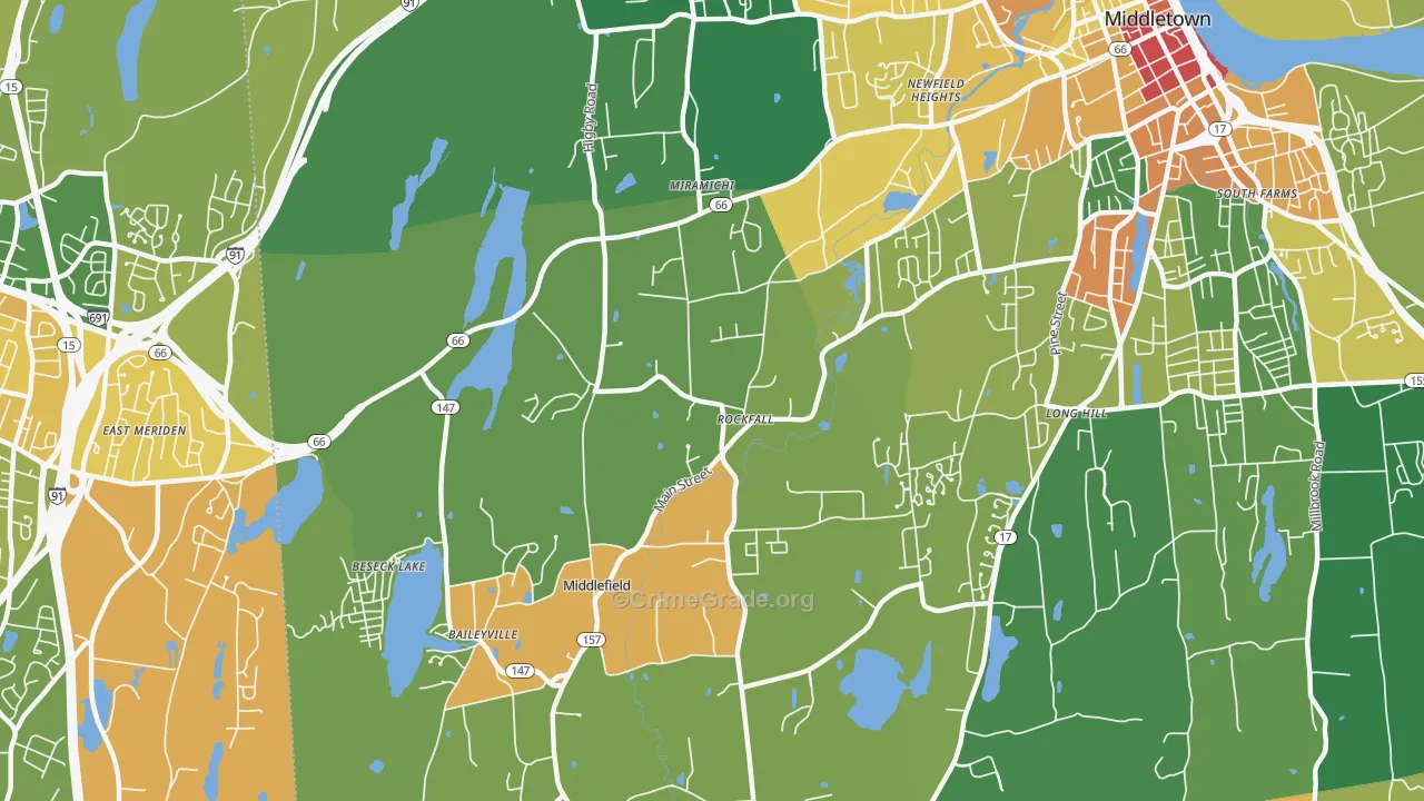 Rockfall, CT Map of Vandalism Rates