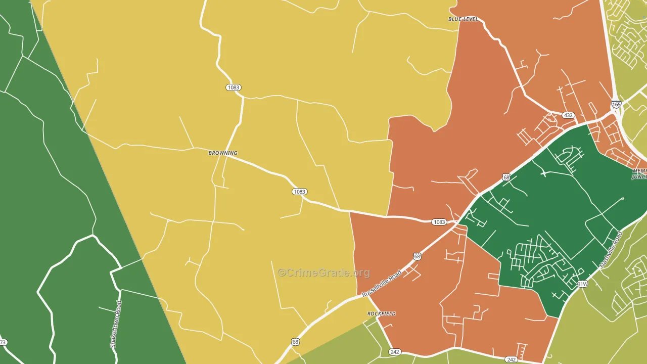 Rockfield, KY Map of Vandalism Rates