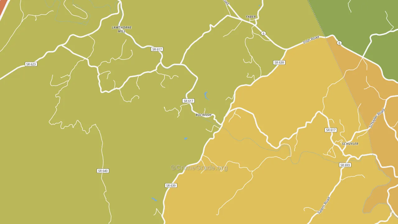 Rockfish, VA Map of Vandalism Rates