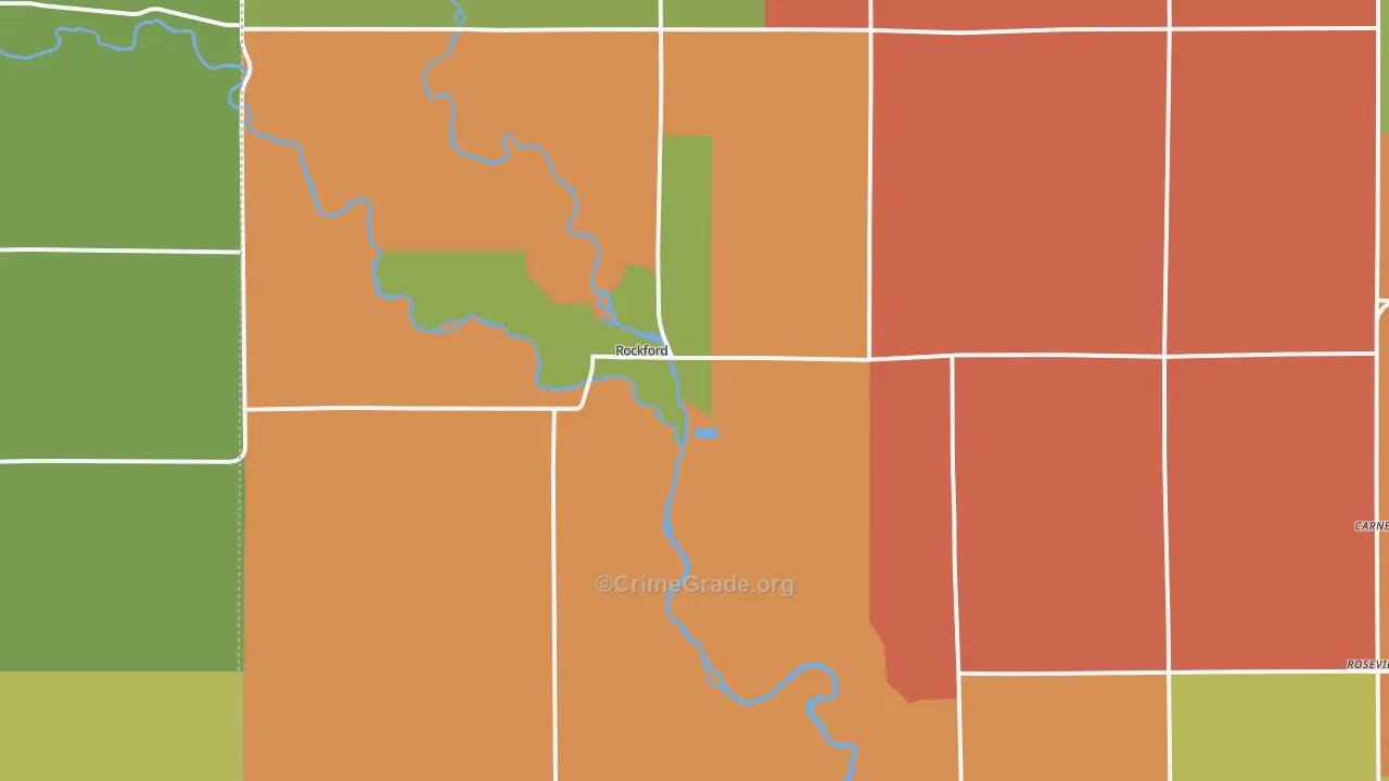 Rockford, IA Map of Vandalism Rates