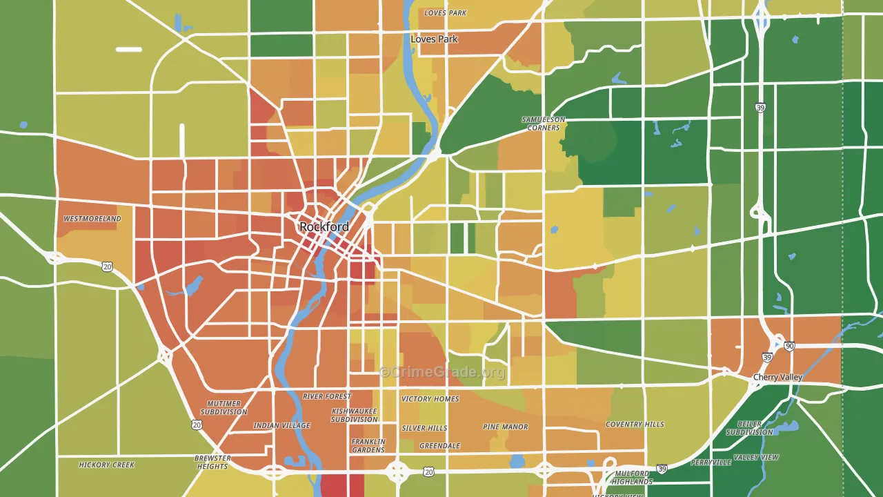 Rockford, IL Map of Vandalism Rates