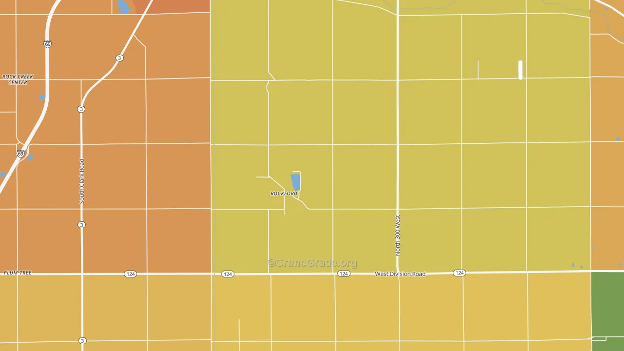 Rockford, IN Map of Vandalism Rates