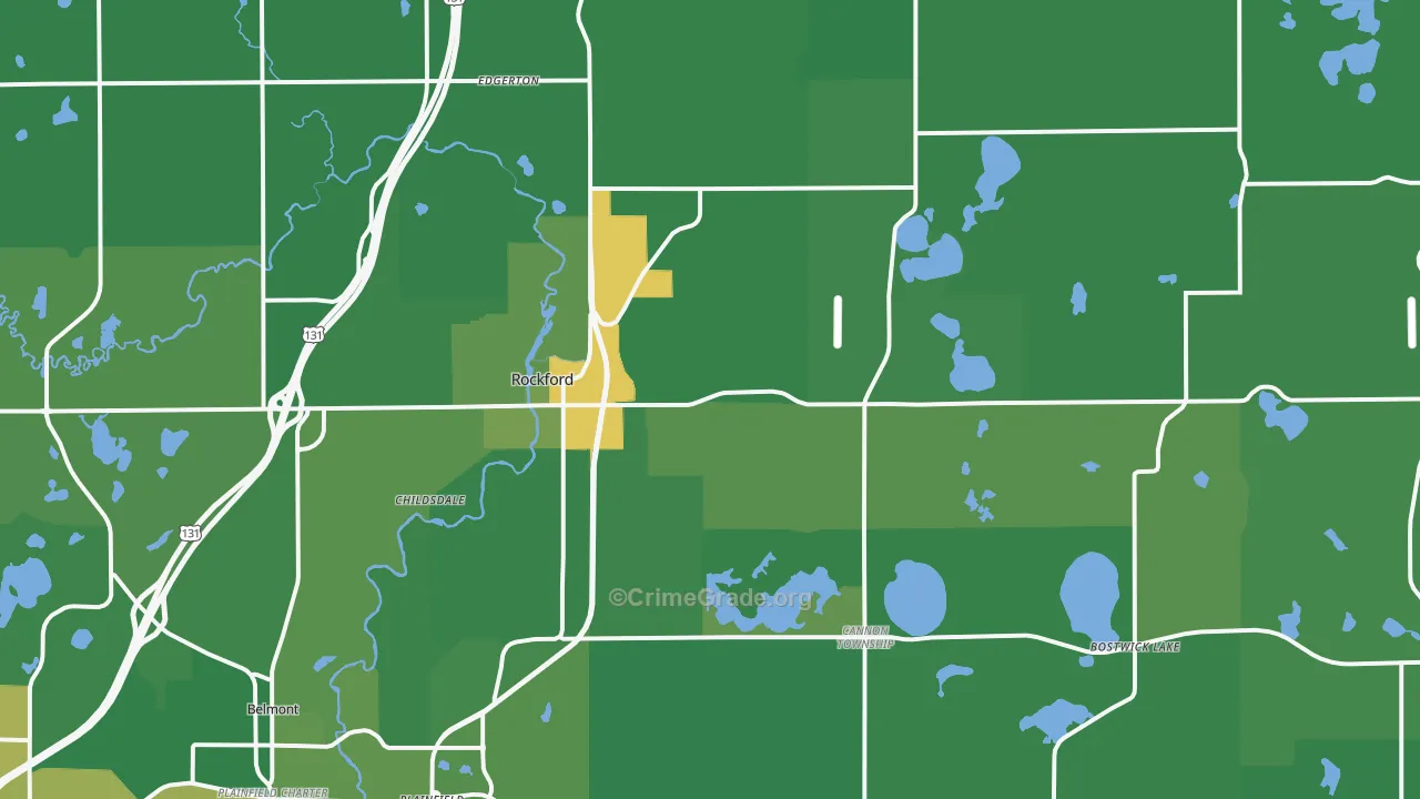 Rockford, MI Map of Vandalism Rates