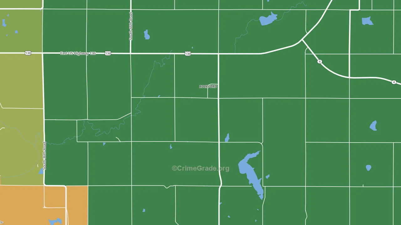 Rockford, NE Map of Vandalism Rates