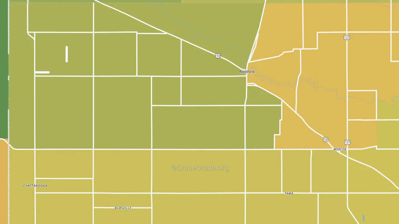 Rockford, OH Map of Vandalism Rates