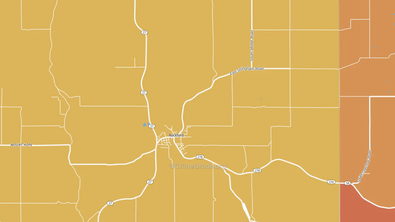 Rockford, WA Map of Vandalism Rates