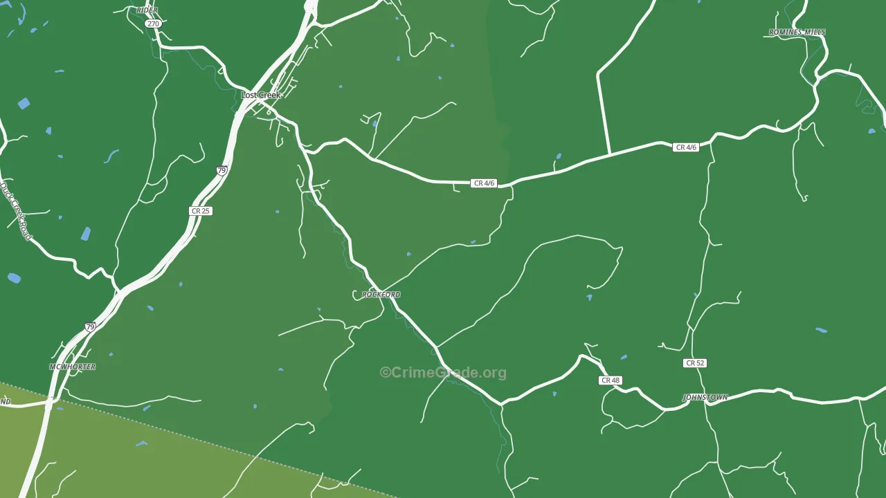 Rockford, WV Map of Vandalism Rates