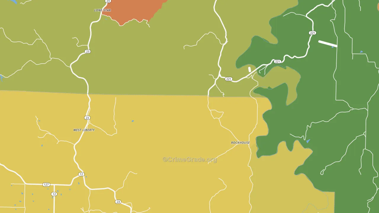 Rockhouse, AR Map of Vandalism Rates