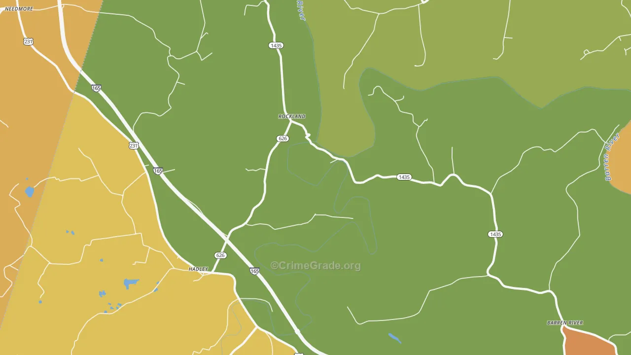 Rockland, KY Map of Vandalism Rates