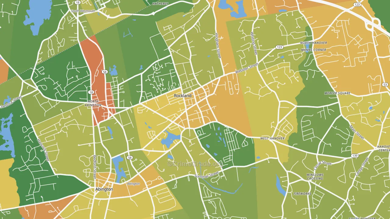 Rockland, MA Map of Vandalism Rates