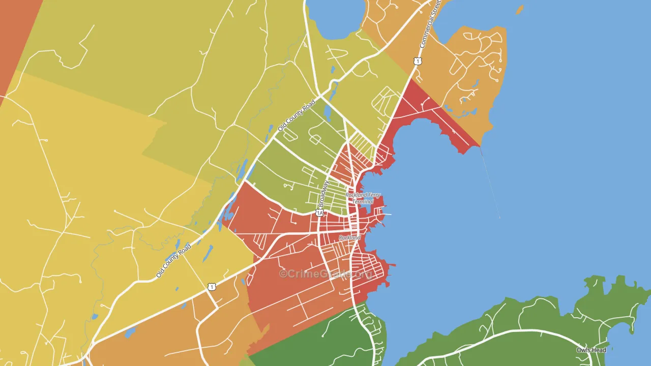 Rockland, ME Map of Vandalism Rates