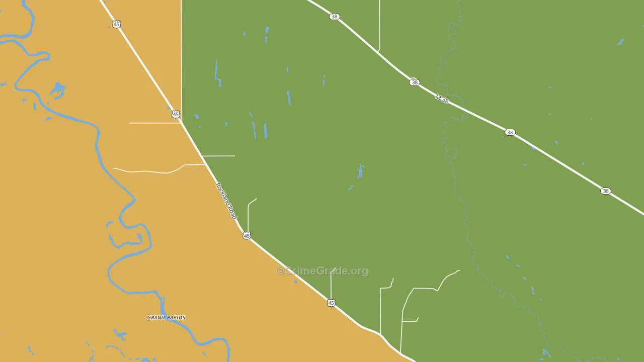 Rockland, MI Map of Vandalism Rates