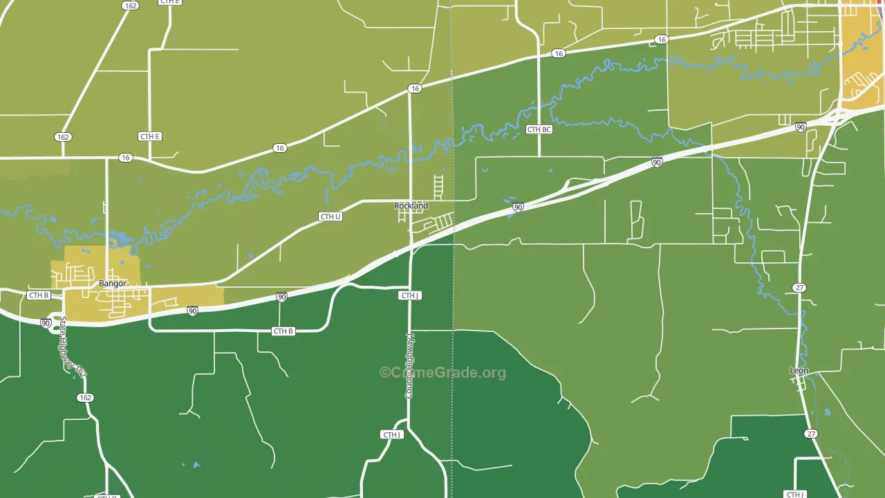 Rockland, WI Map of Vandalism Rates
