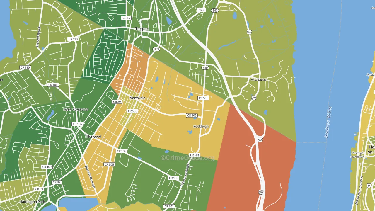 Rockleigh, NJ Map of Vandalism Rates