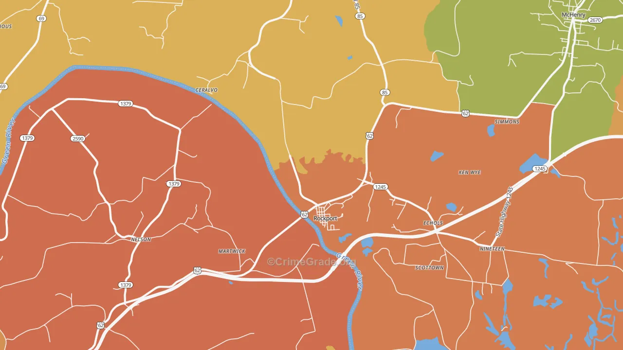 Rockport, KY Map of Vandalism Rates