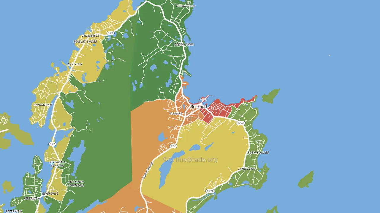 Rockport, MA Map of Vandalism Rates