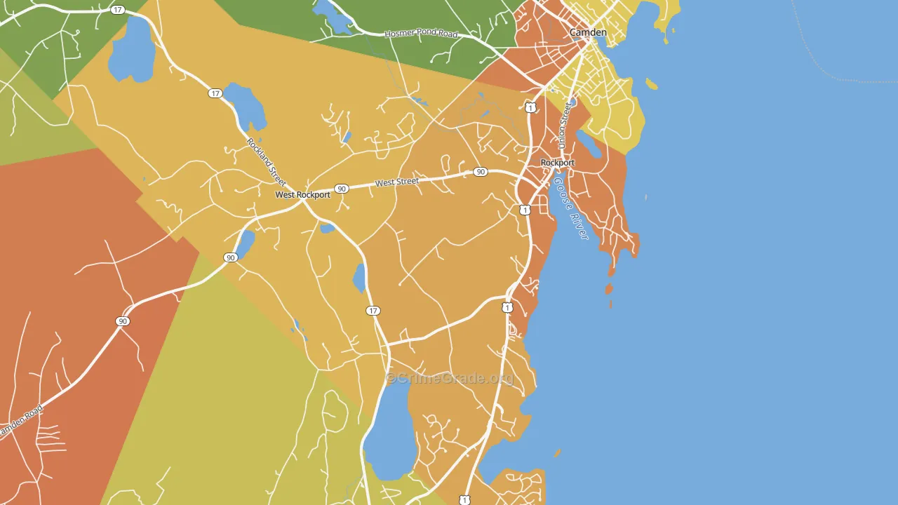 Rockport, ME Map of Vandalism Rates