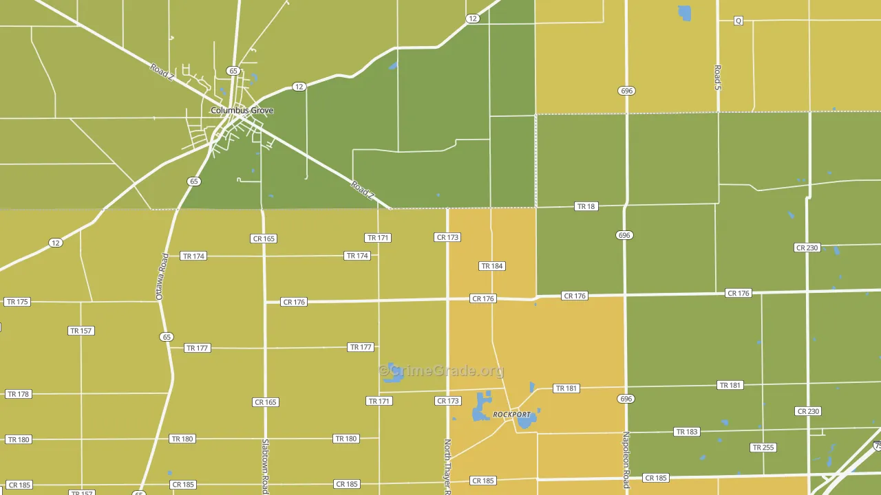 Rockport, OH Map of Vandalism Rates