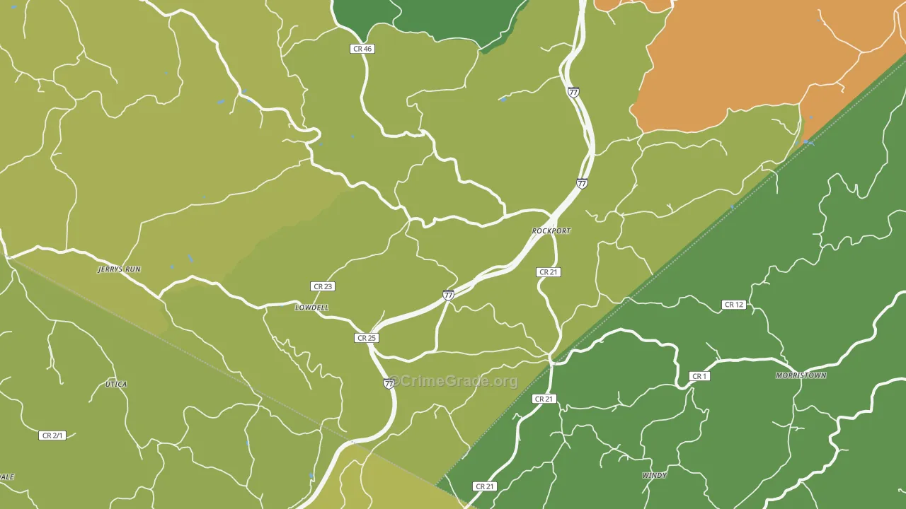 Rockport, WV Map of Vandalism Rates