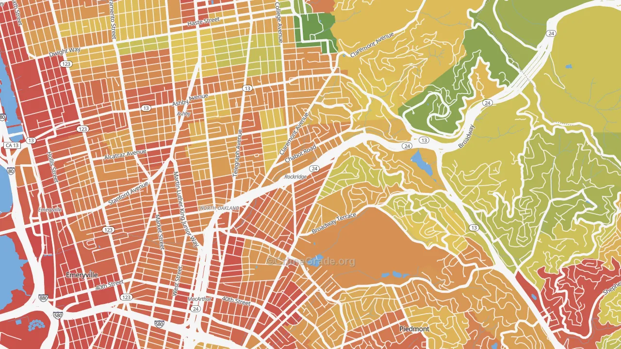 Rockridge, Oakland, CA Map of Vandalism Rates