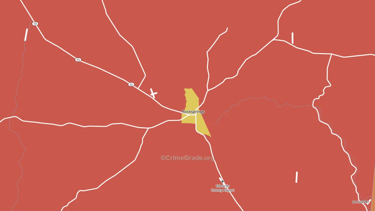 Rocksprings, TX Map of Vandalism Rates