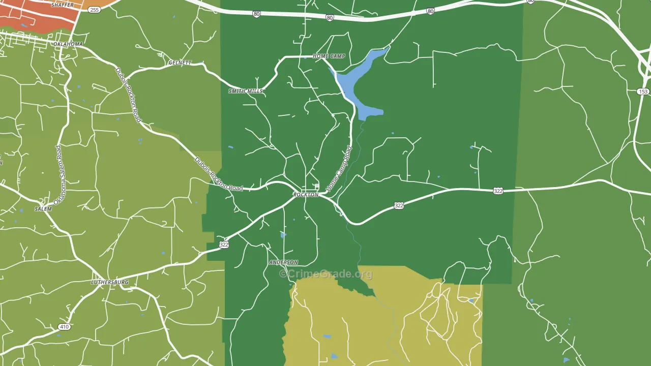 Rockton, PA Map of Vandalism Rates