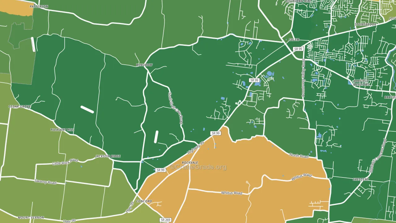 Rockvale, TN Map of Vandalism Rates