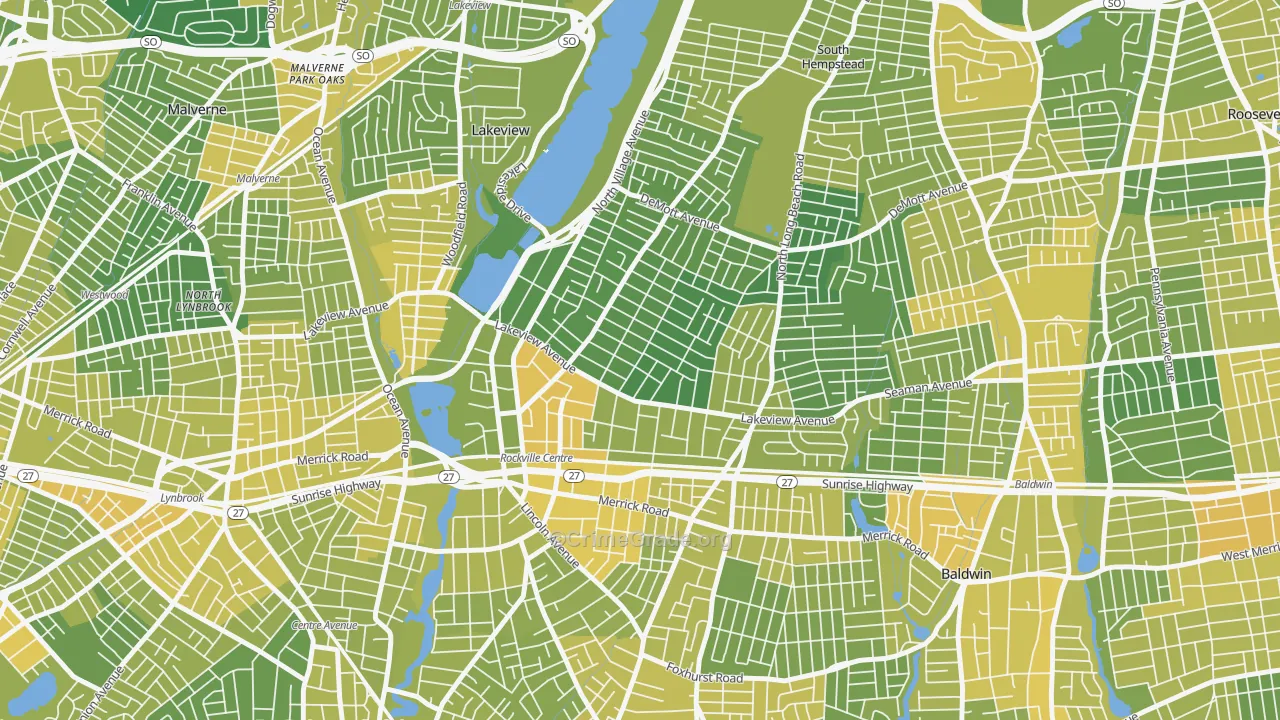 Rockville Centre, NY Map of Vandalism Rates