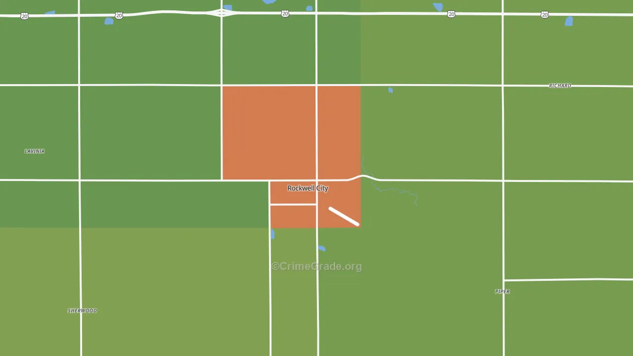 Rockwell City, IA Map of Vandalism Rates
