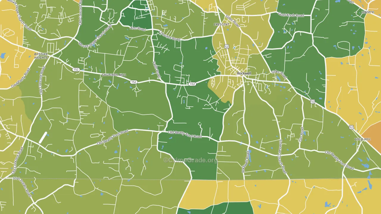 Rockwell, NC Map of Vandalism Rates