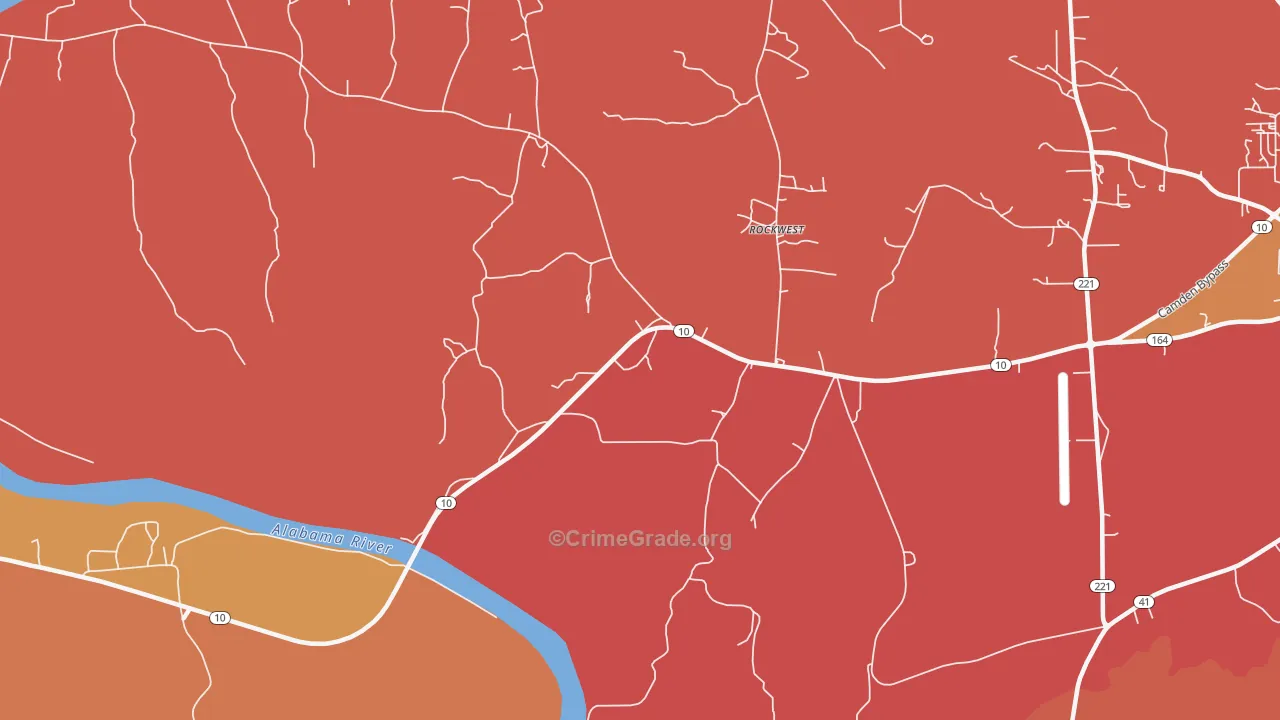 Rockwest, AL Map of Vandalism Rates