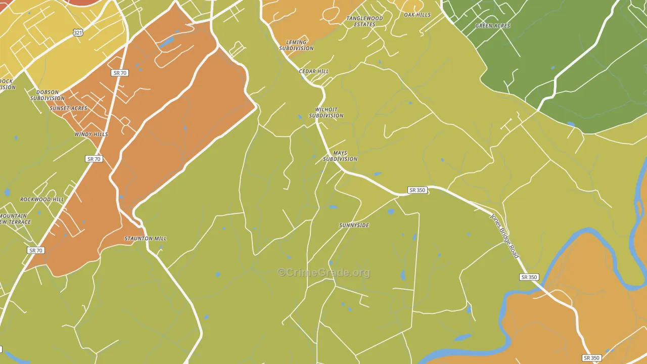 Rockwood Hill, TN Map of Vandalism Rates