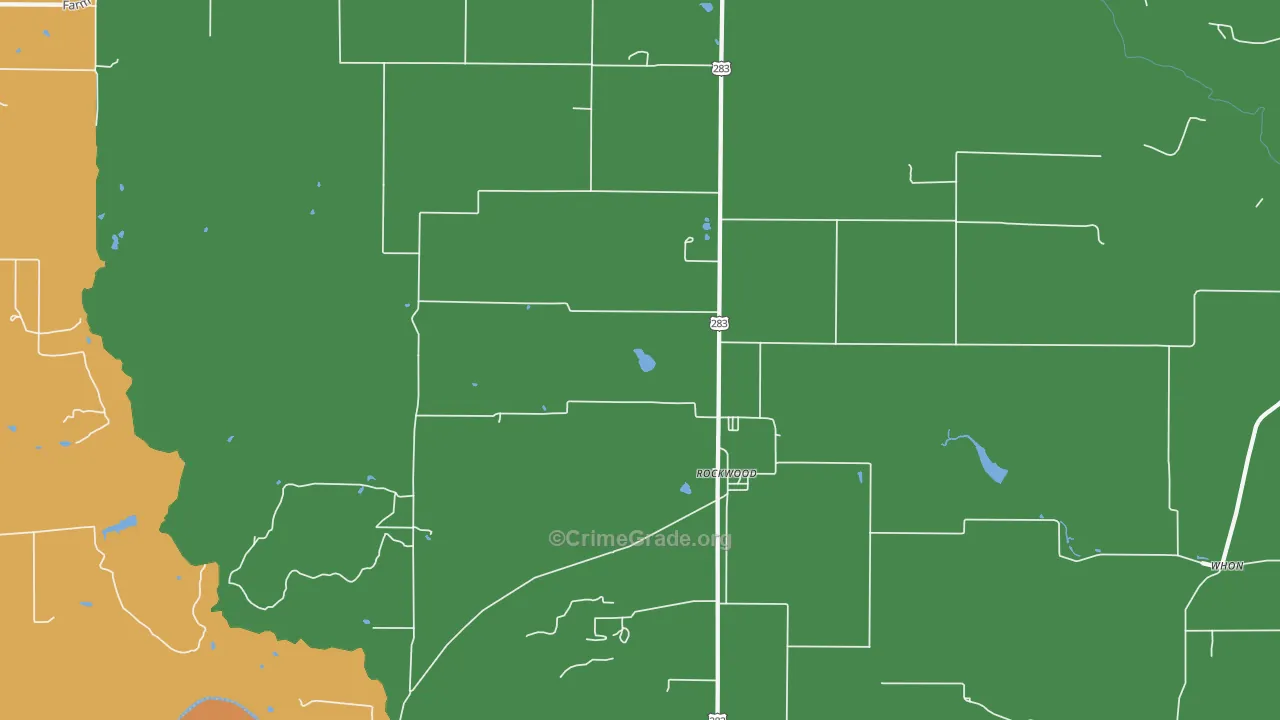 Rockwood, TX Map of Vandalism Rates