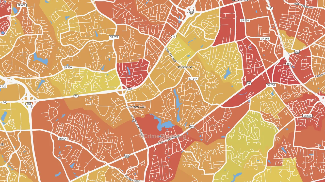 Rockwood, VA Map of Vandalism Rates