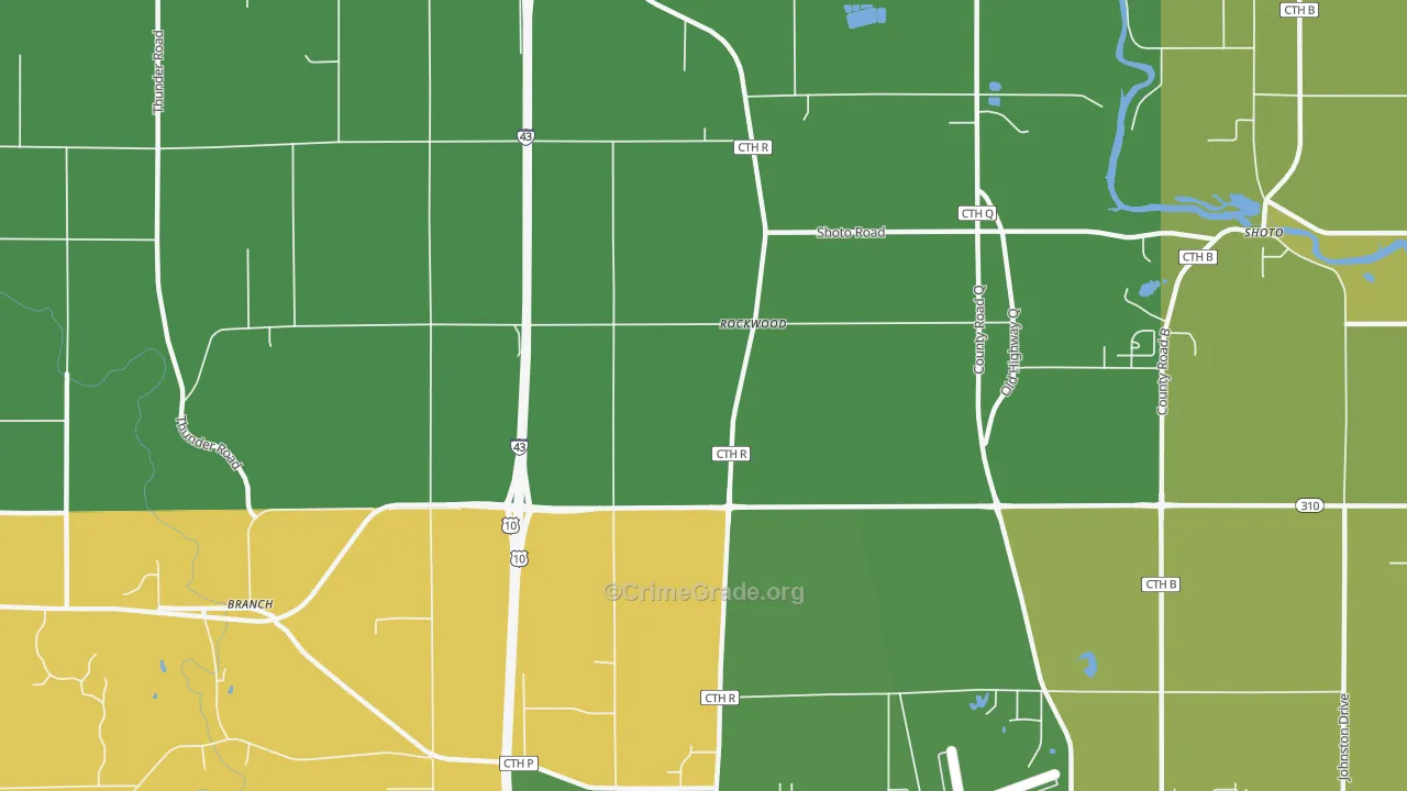 Rockwood, WI Map of Vandalism Rates